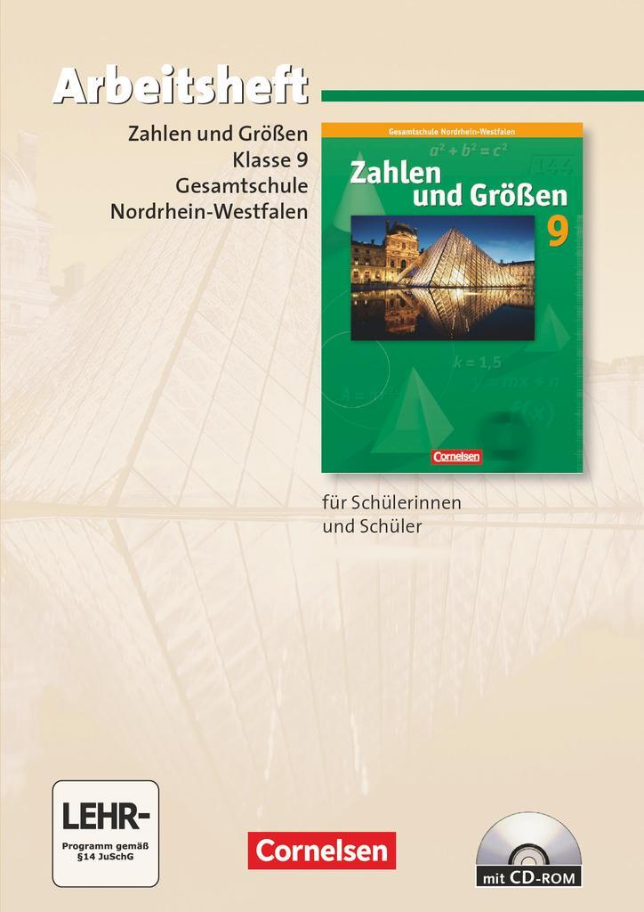 Cover: 9783060013456 | Zahlen und Größen 9. Schuljahr. Erweiterungskurs. Arbeitsheft mit...