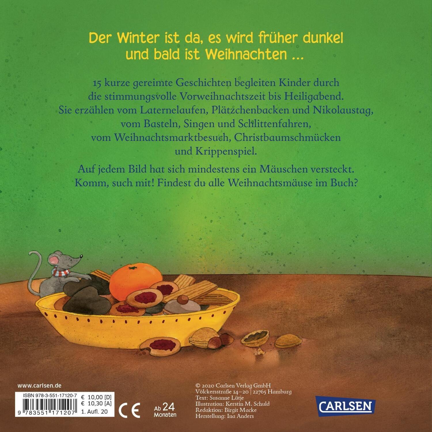 Rückseite: 9783551171207 | Meine erste Weihnachtszeit | Susanne Lütje | Buch | 32 S. | Deutsch