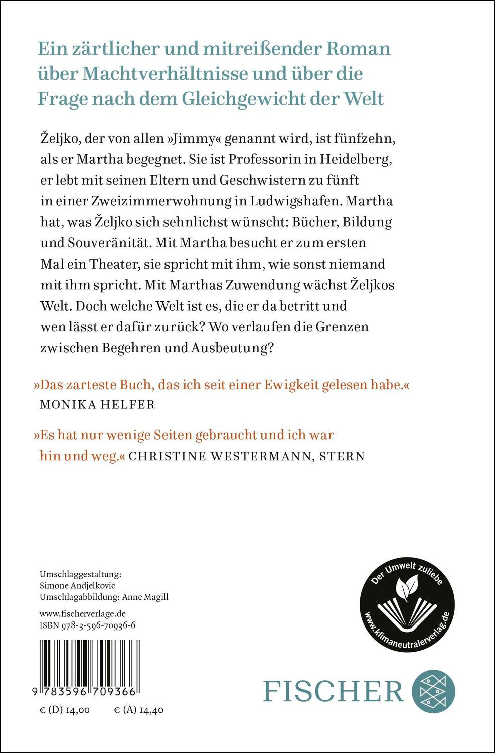 Rückseite: 9783596709366 | Jahre mit Martha | Roman | Martin Kordic | Taschenbuch | 288 S. | 2023