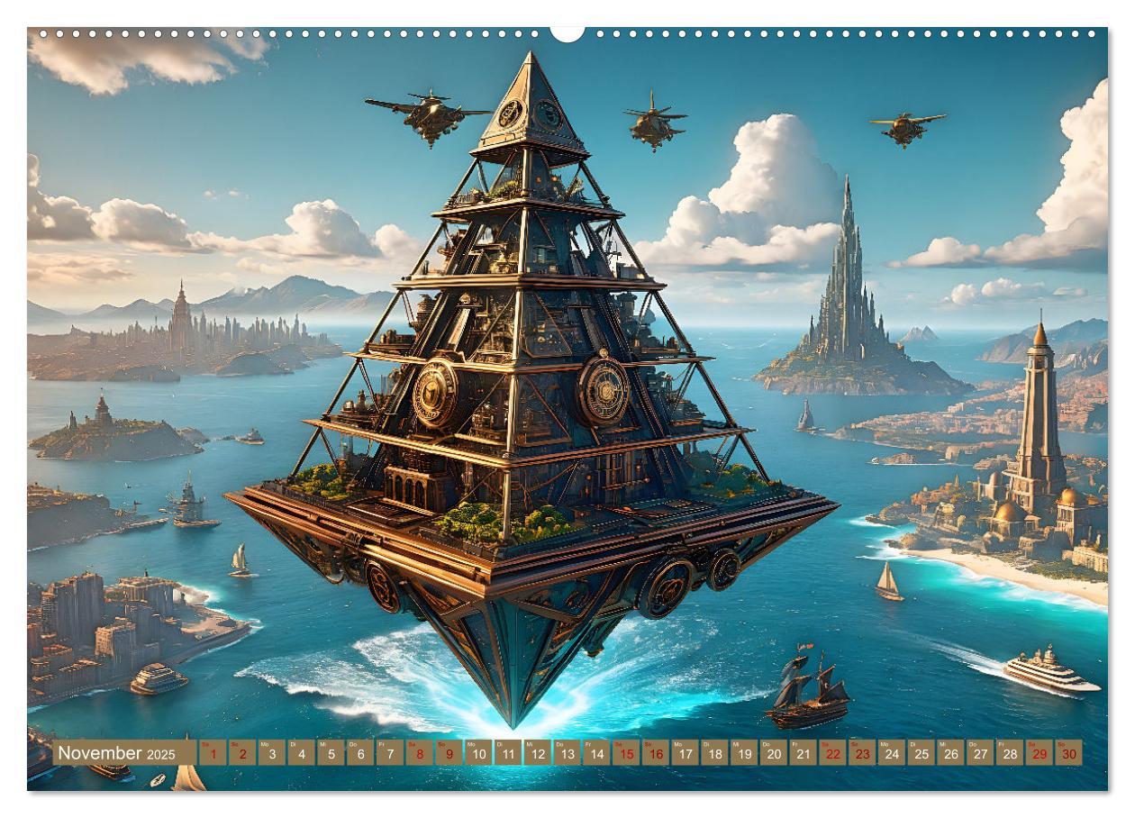 Bild: 9783457179833 | Steampunk Pyramidenwelt (Wandkalender 2025 DIN A2 quer), CALVENDO...