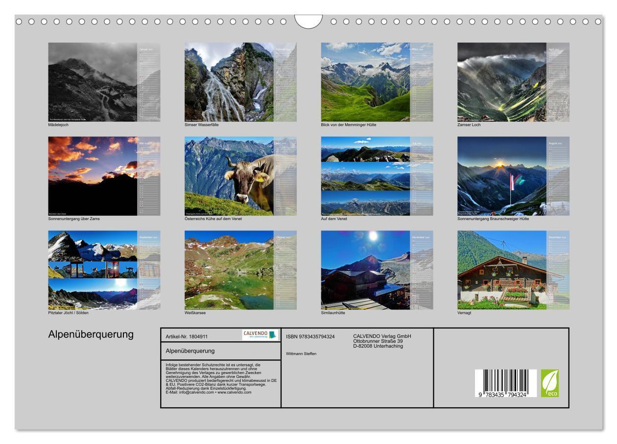 Bild: 9783435794324 | Alpenüberquerung (Wandkalender 2025 DIN A3 quer), CALVENDO...