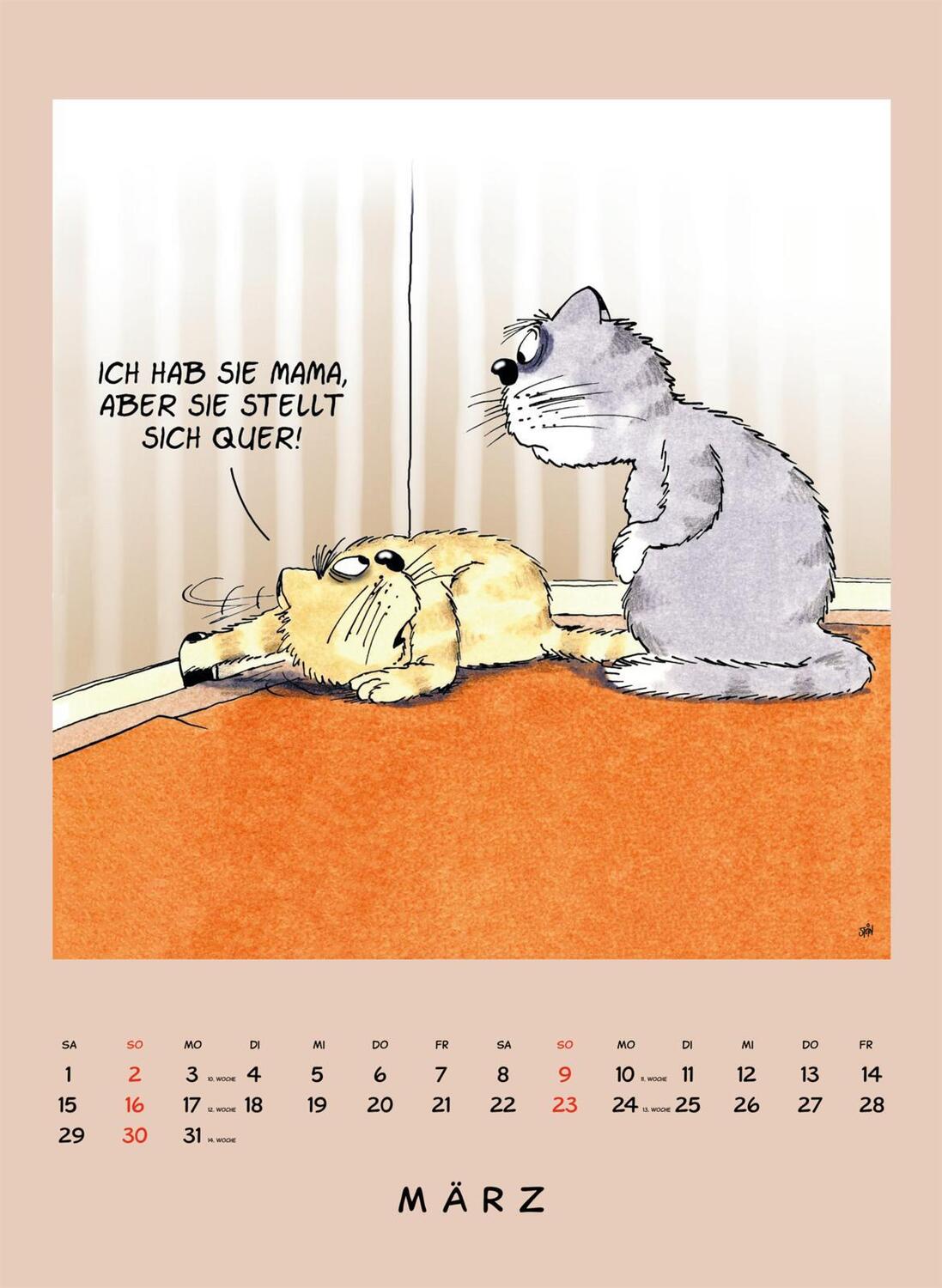 Bild: 9783830321781 | Uli Stein Tierisch großer Kalender 2025: Monatskalender für die...