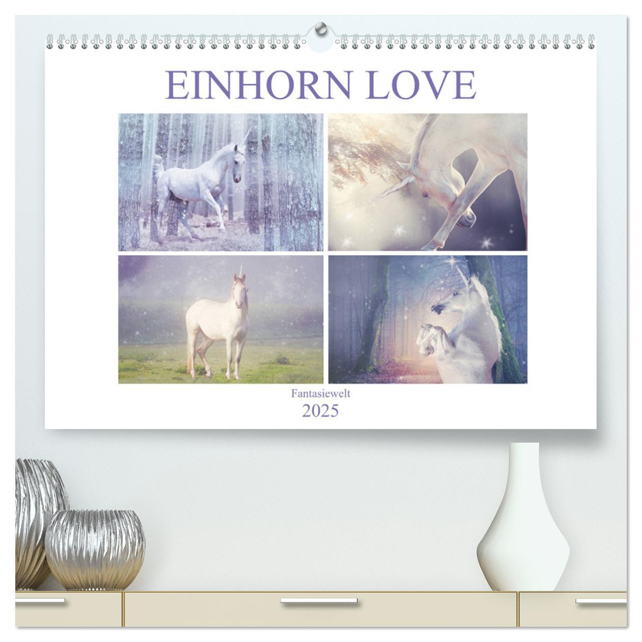 Cover: 9783435303755 | Einhorn Love - Fantasiewelt (hochwertiger Premium Wandkalender 2025...