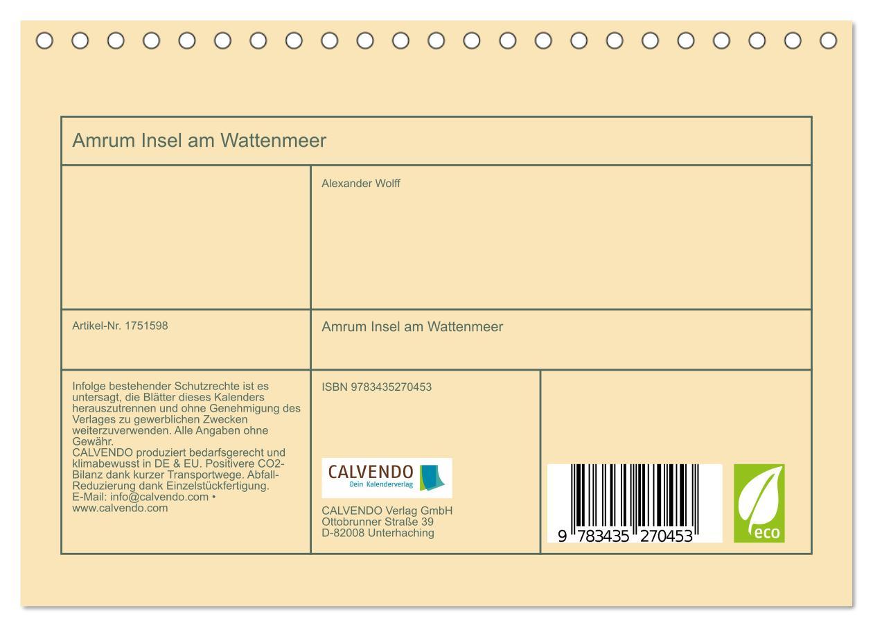 Bild: 9783435270453 | Amrum Insel am Wattenmeer (Tischkalender 2025 DIN A5 quer),...