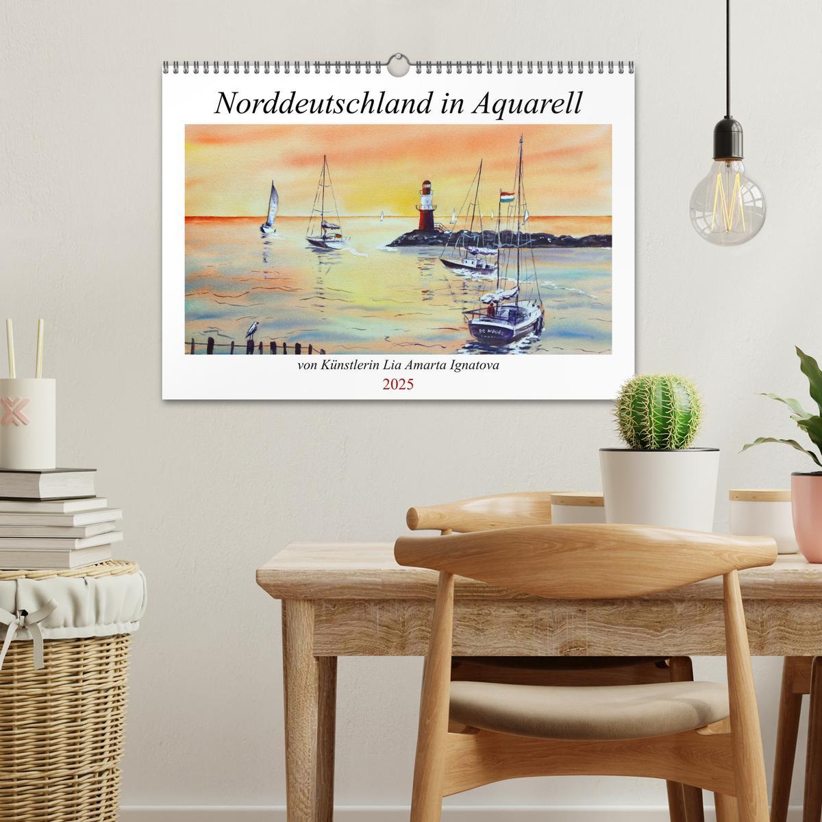 Bild: 9783383980626 | Norddeutschland in Aquarell (Wandkalender 2025 DIN A3 quer),...