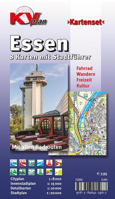 Cover: 9783896415967 | Essen  Kartenset, KVplan, Radkarte/Wanderkarte/Stadtplan, 1:20.000...