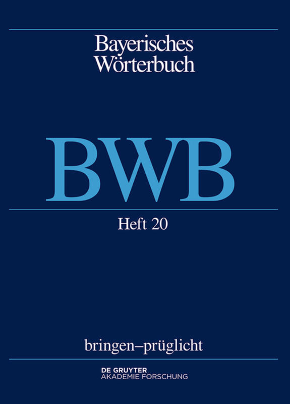 Cover: 9783110399790 | bringen - prüglicht | Bayerische Akademie der Wissenschaften (u. a.)