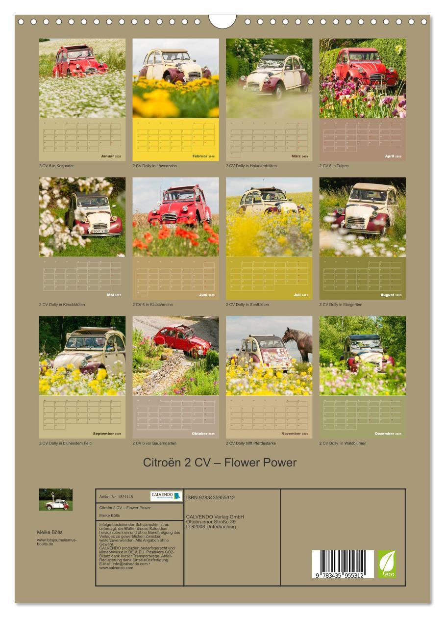 Bild: 9783435955312 | Citroën 2 CV ¿ Flower Power (Wandkalender 2025 DIN A3 hoch),...