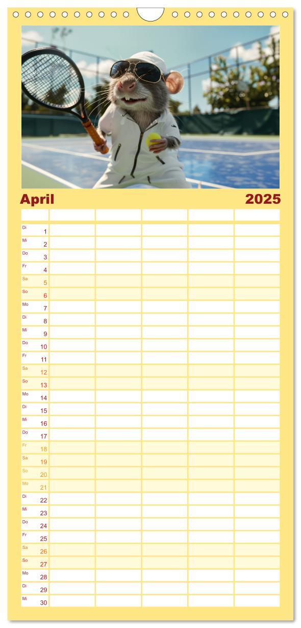 Bild: 9783457191767 | Familienplaner 2025 - Der tierisch lustige Tennis-Kalender mit 5...