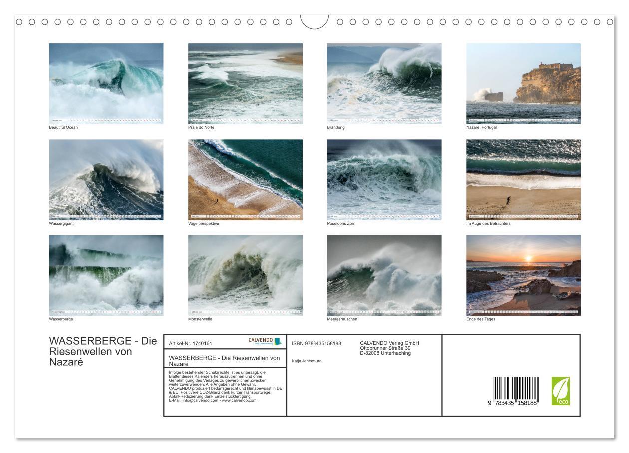 Bild: 9783435158188 | WASSERBERGE - Die Riesenwellen von Nazaré (Wandkalender 2025 DIN A3...