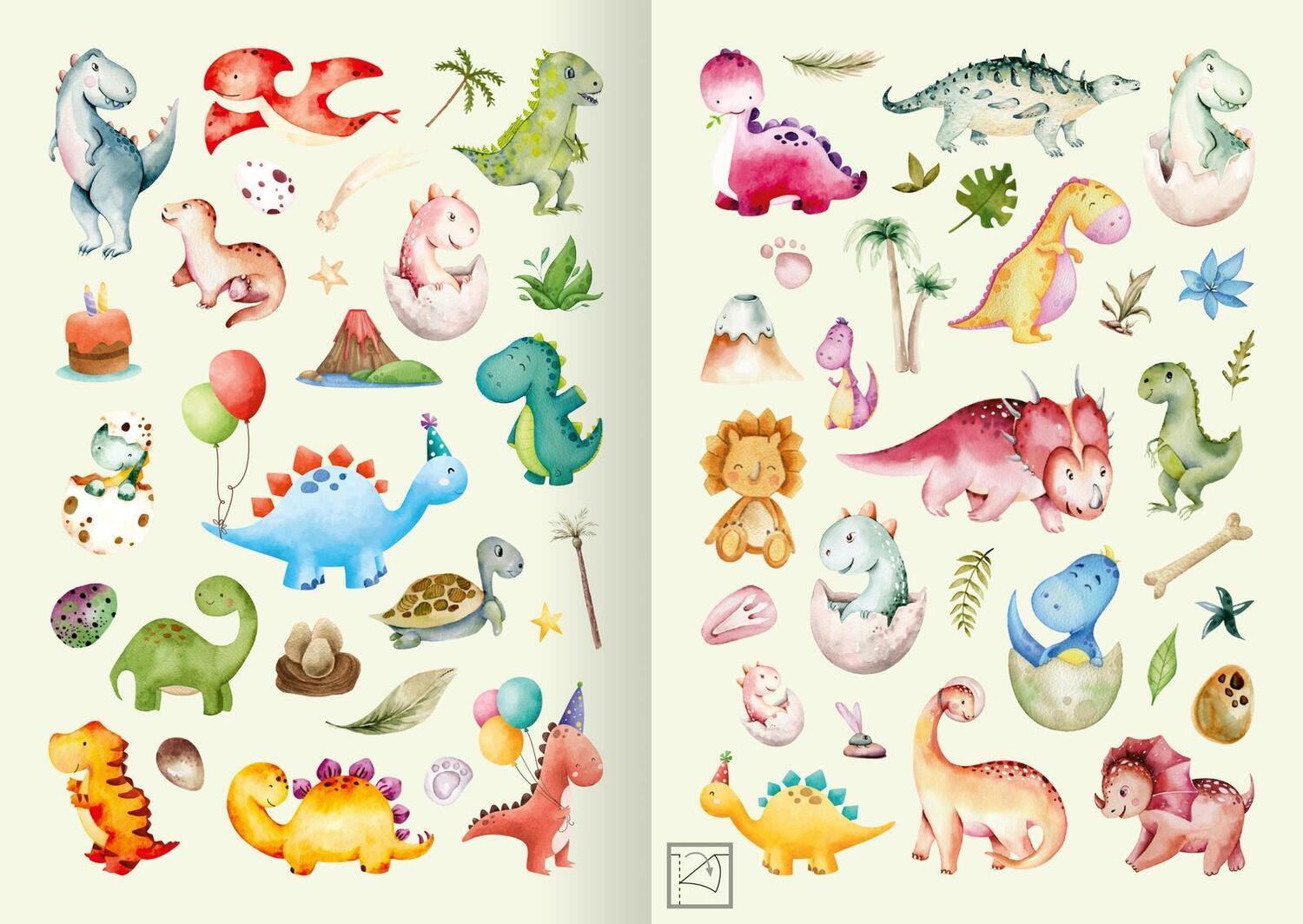 Bild: 4014489134398 | Meine Aquarell-Sticker - Dinosaurier | Über 200 Sticker | Stück | 2024