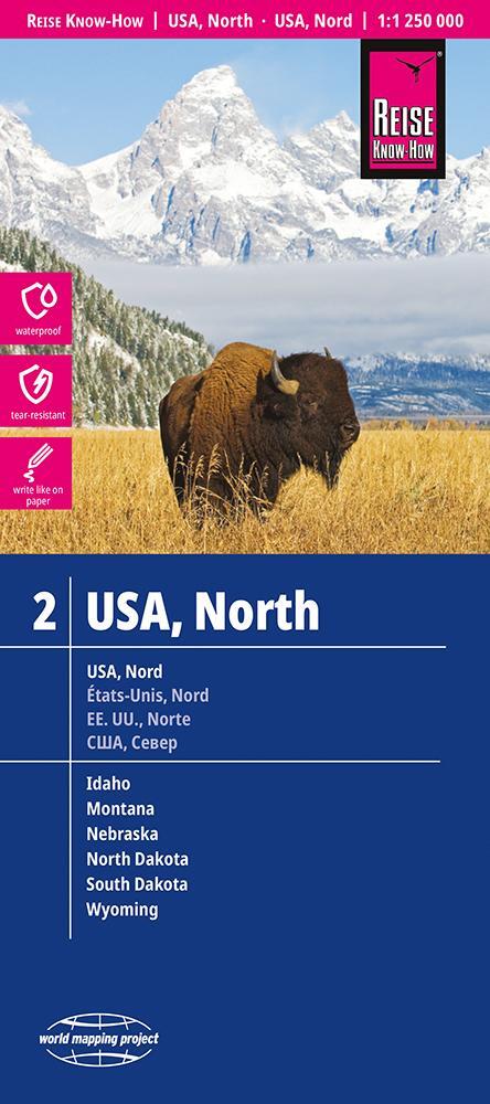 Cover: 9783831773534 | Reise Know-How Landkarte USA, Nord / USA, North (1:1.250.000) :...