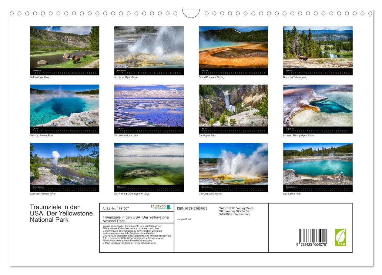 Bild: 9783435664078 | Traumziele in den USA. Der Yellowstone National Park (Wandkalender...