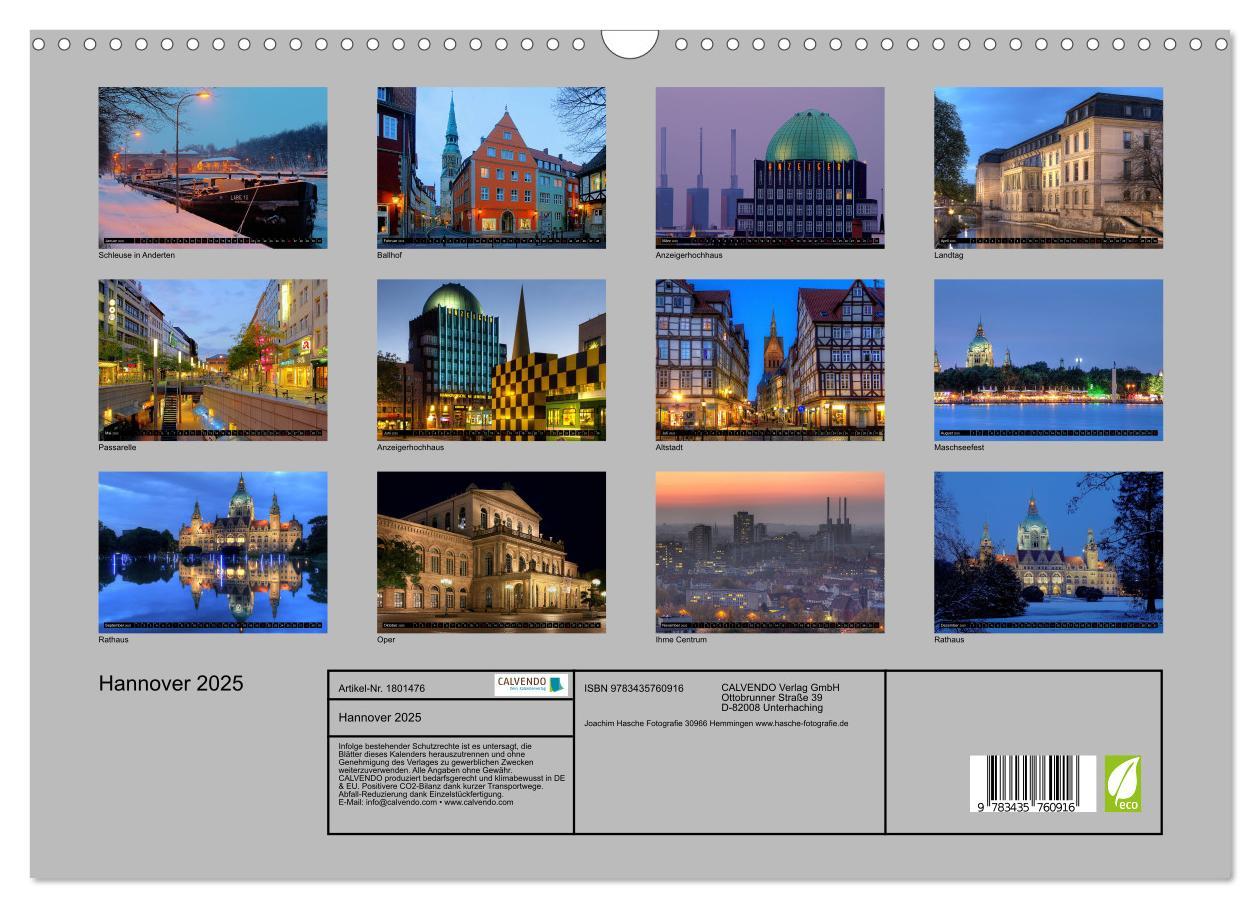 Bild: 9783435760916 | Hannover 2025 (Wandkalender 2025 DIN A3 quer), CALVENDO Monatskalender