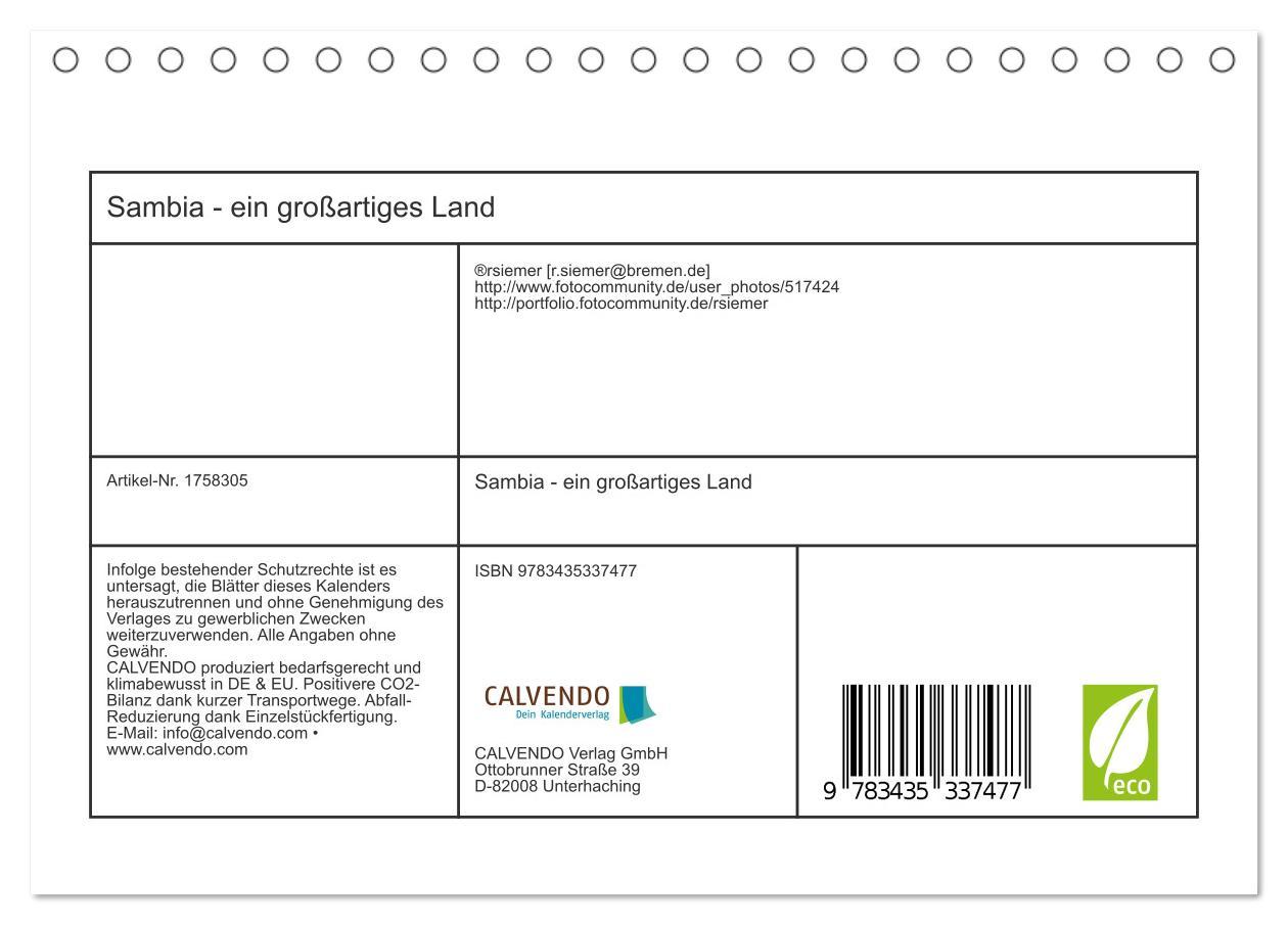 Bild: 9783435337477 | Sambia - ein großartiges Land (Tischkalender 2025 DIN A5 quer),...