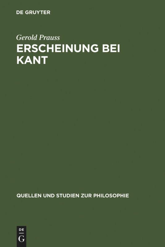 Cover: 9783110064278 | Erscheinung bei Kant | Ein Problem der "Kritik der reinen Vernunft"