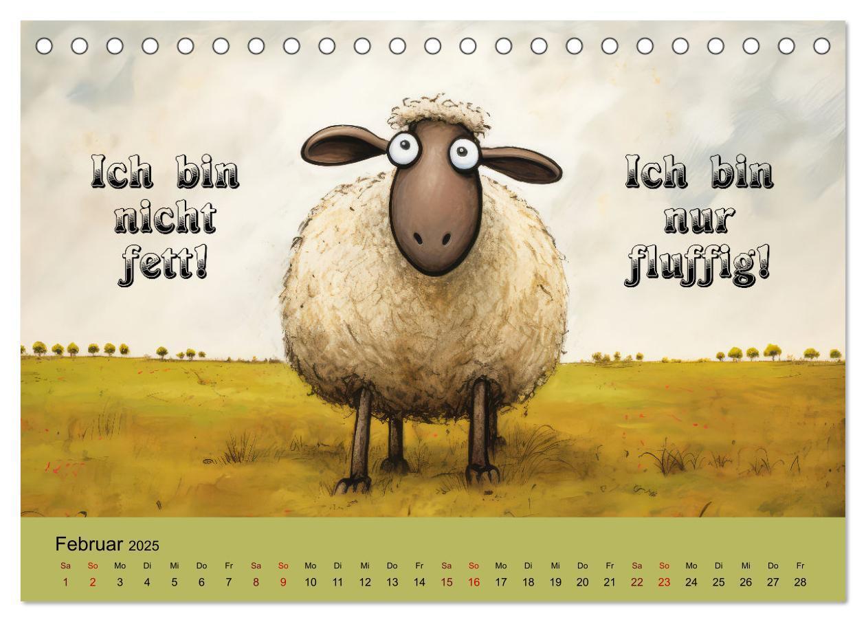 Bild: 9783383825903 | Schafsprüche (Tischkalender 2025 DIN A5 quer), CALVENDO Monatskalender