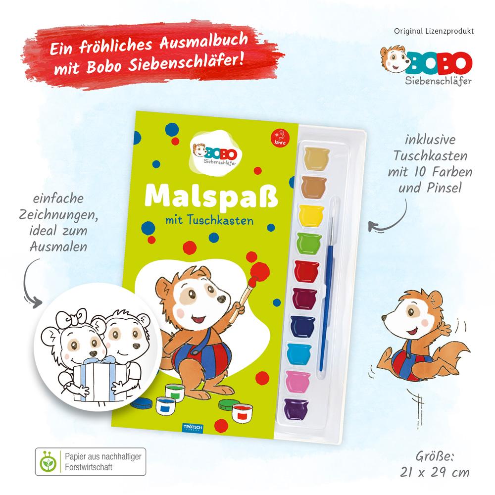 Bild: 9783965528277 | Trötsch Bobo Siebenschläfer Malspaß mit Tuschkasten | Trötsch Verlag