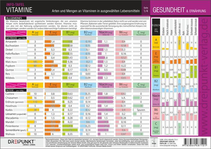 Bild: 9783864487101 | Info-Tafel-Set Vitamine | Stück | 4 S. | Deutsch | 2021