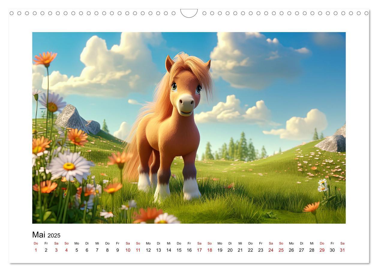 Bild: 9783383883088 | Niedliche Ponys (Wandkalender 2025 DIN A3 quer), CALVENDO...