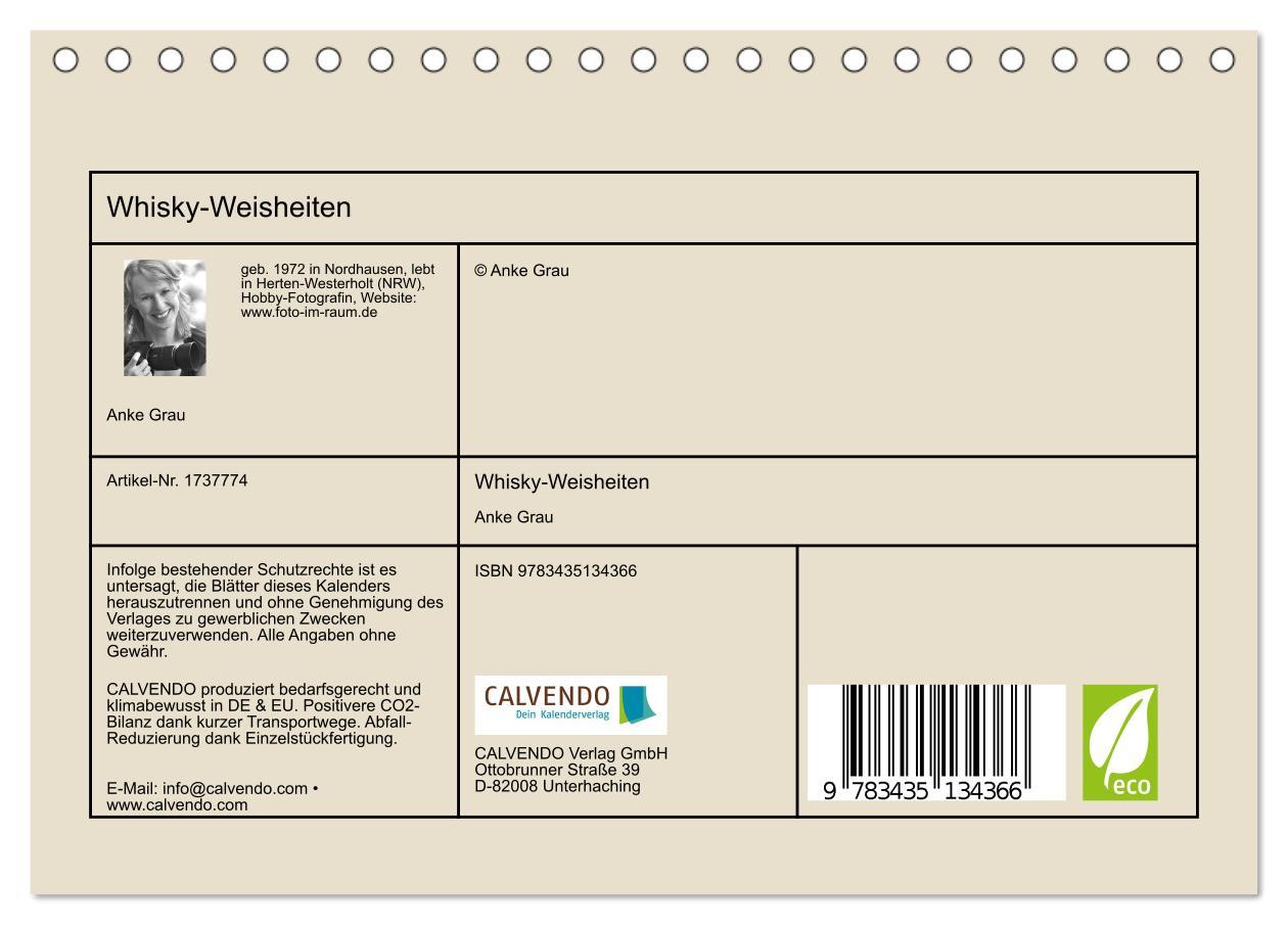 Bild: 9783435134366 | Whisky-Weisheiten (Tischkalender 2025 DIN A5 quer), CALVENDO...