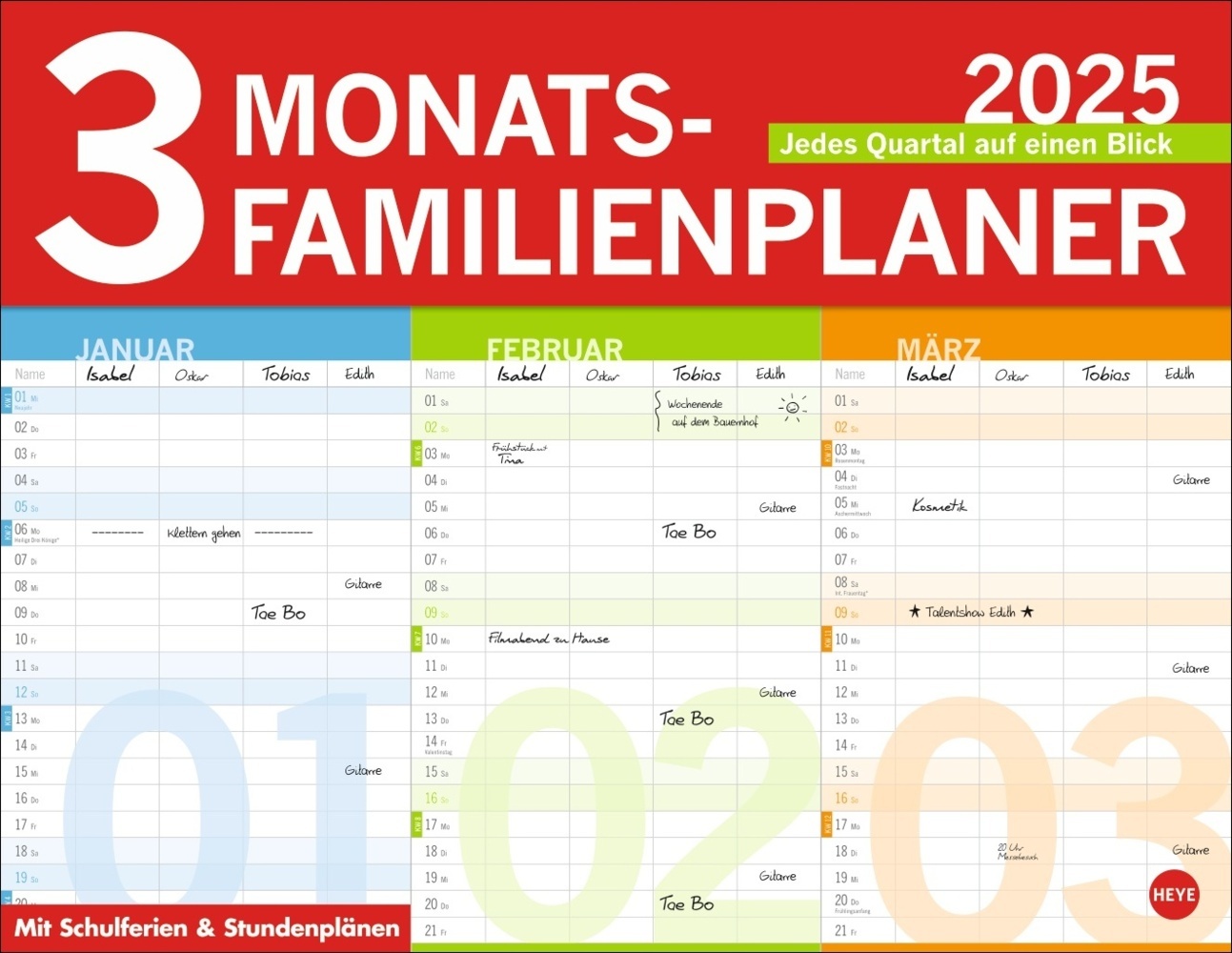 Cover: 9783756405220 | 3-Monats-Familienplaner 2025 | Kalender | Spiralbindung | 6 S. | 2025