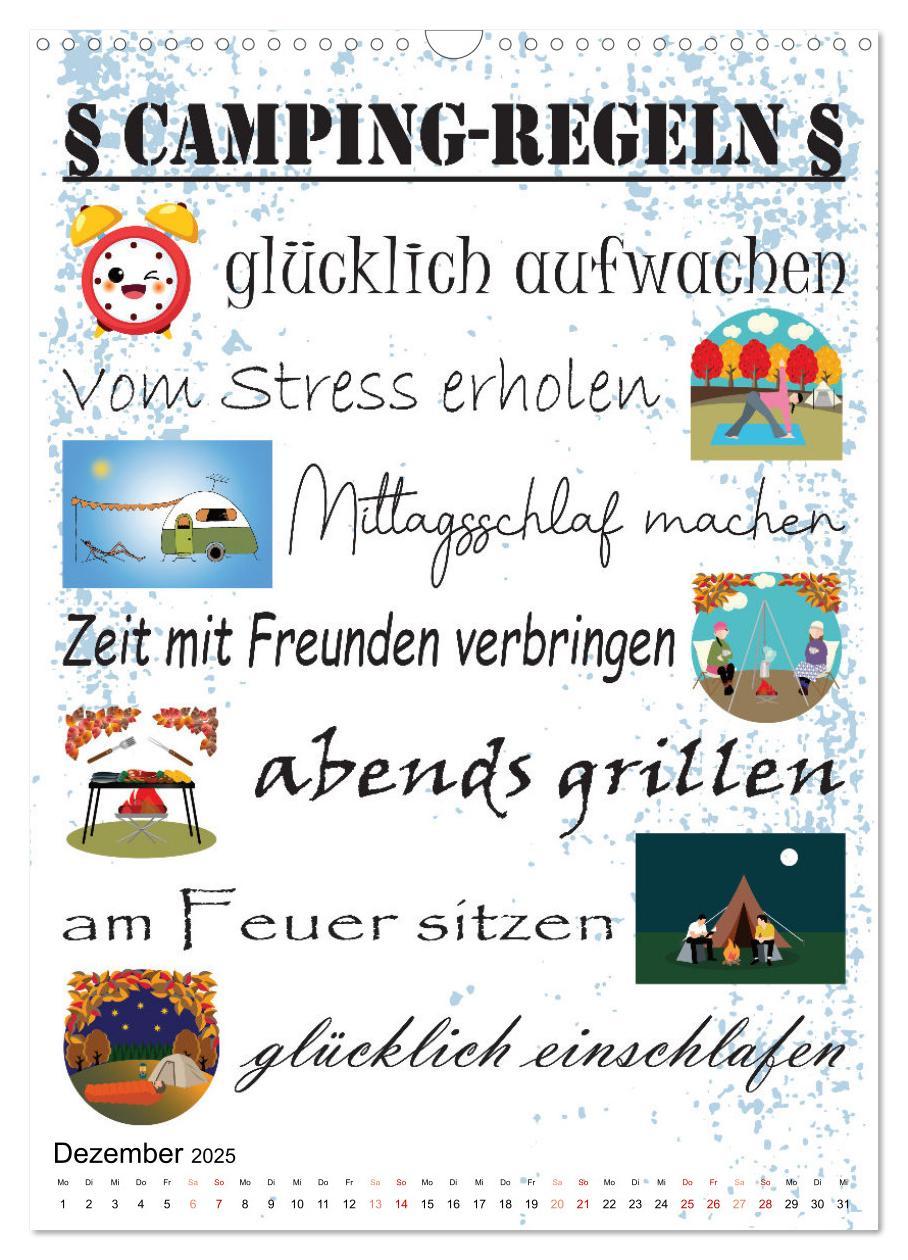 Bild: 9783435889563 | CampingSprüche (Wandkalender 2025 DIN A3 hoch), CALVENDO...