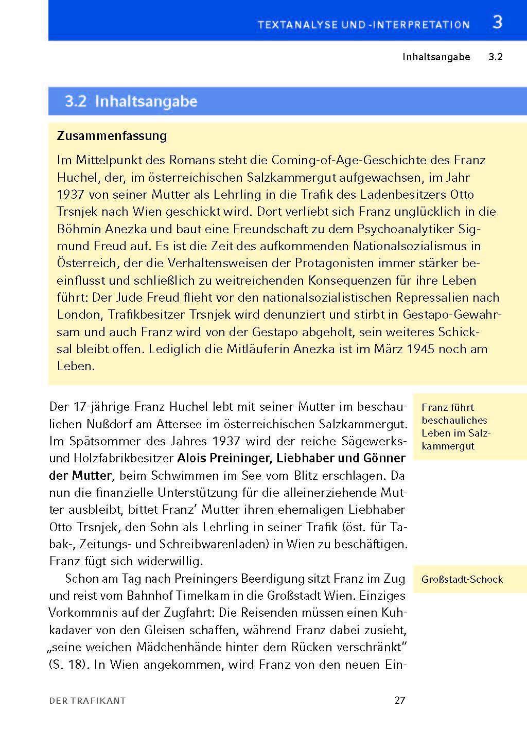 Bild: 9783804420830 | Der Trafikant - Textanalyse und Interpretation | Robert Seethaler