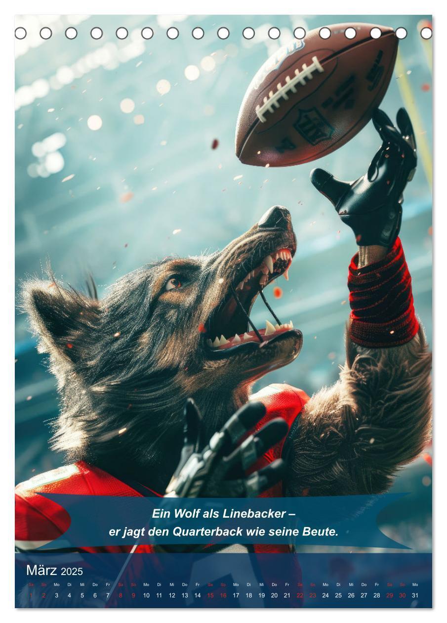 Bild: 9783457163191 | American Football mit tierischem Humor (Tischkalender 2025 DIN A5...