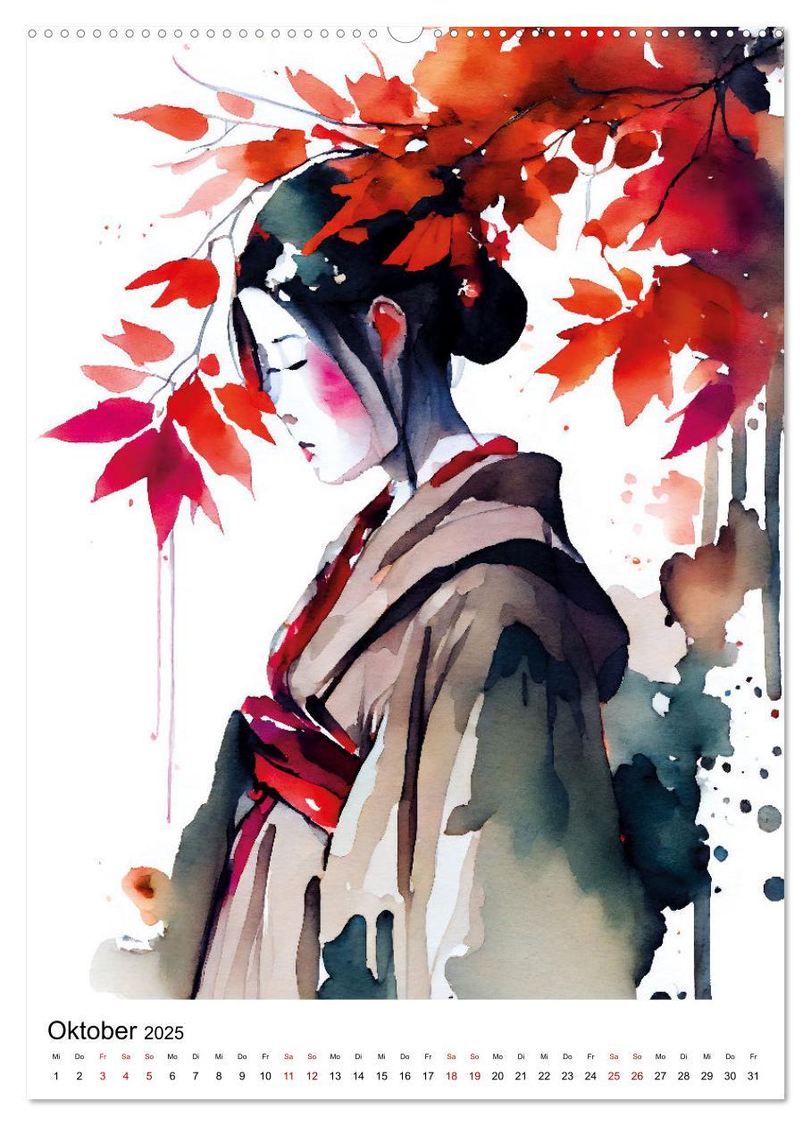 Bild: 9783435884988 | Geisha Aquarelle - Japanische Kulturdamen, Landschaft und Sakura...