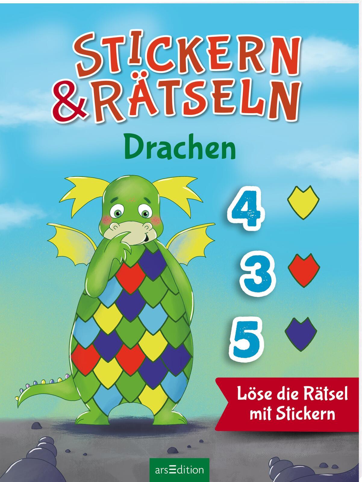 Cover: 9783845858135 | Stickern &amp; Rätseln ab 3: Stickern &amp; Rätseln - Drachen | Sabine Sauter