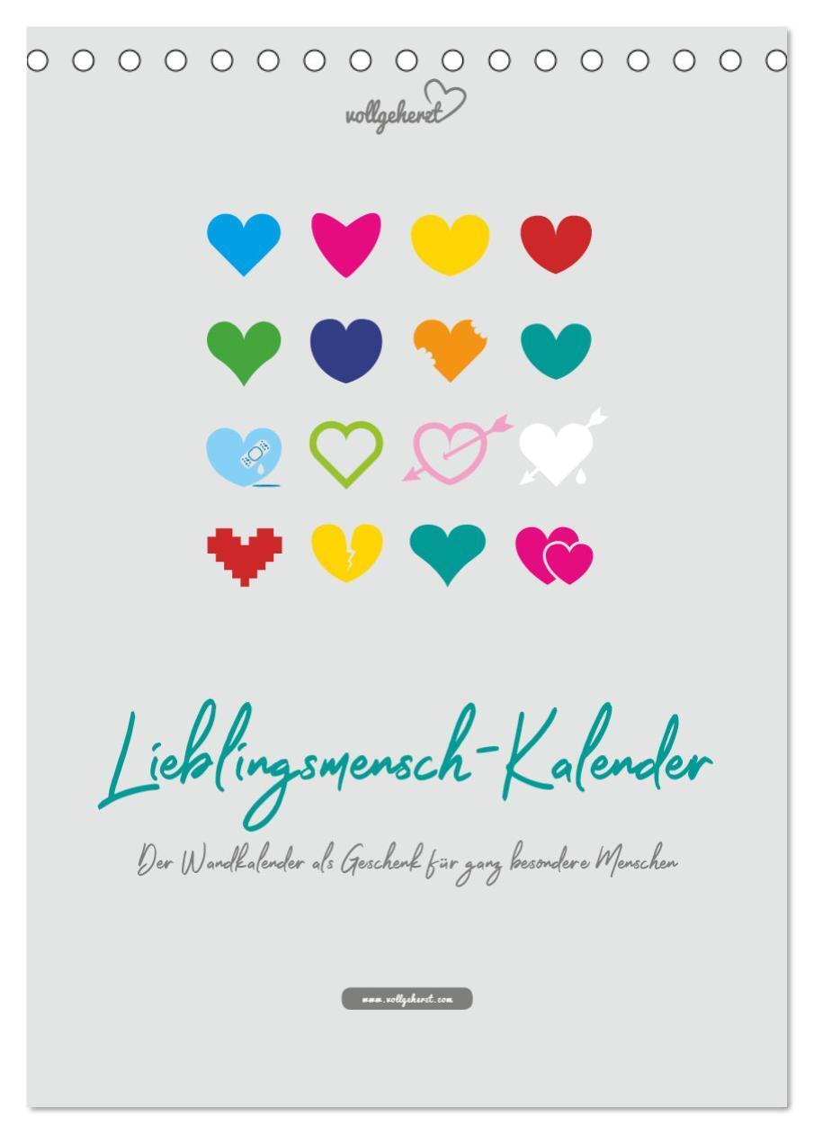 Cover: 9783435963751 | vollgeherzt: Lieblingsmensch-Kalender - Der Wandkalender als...