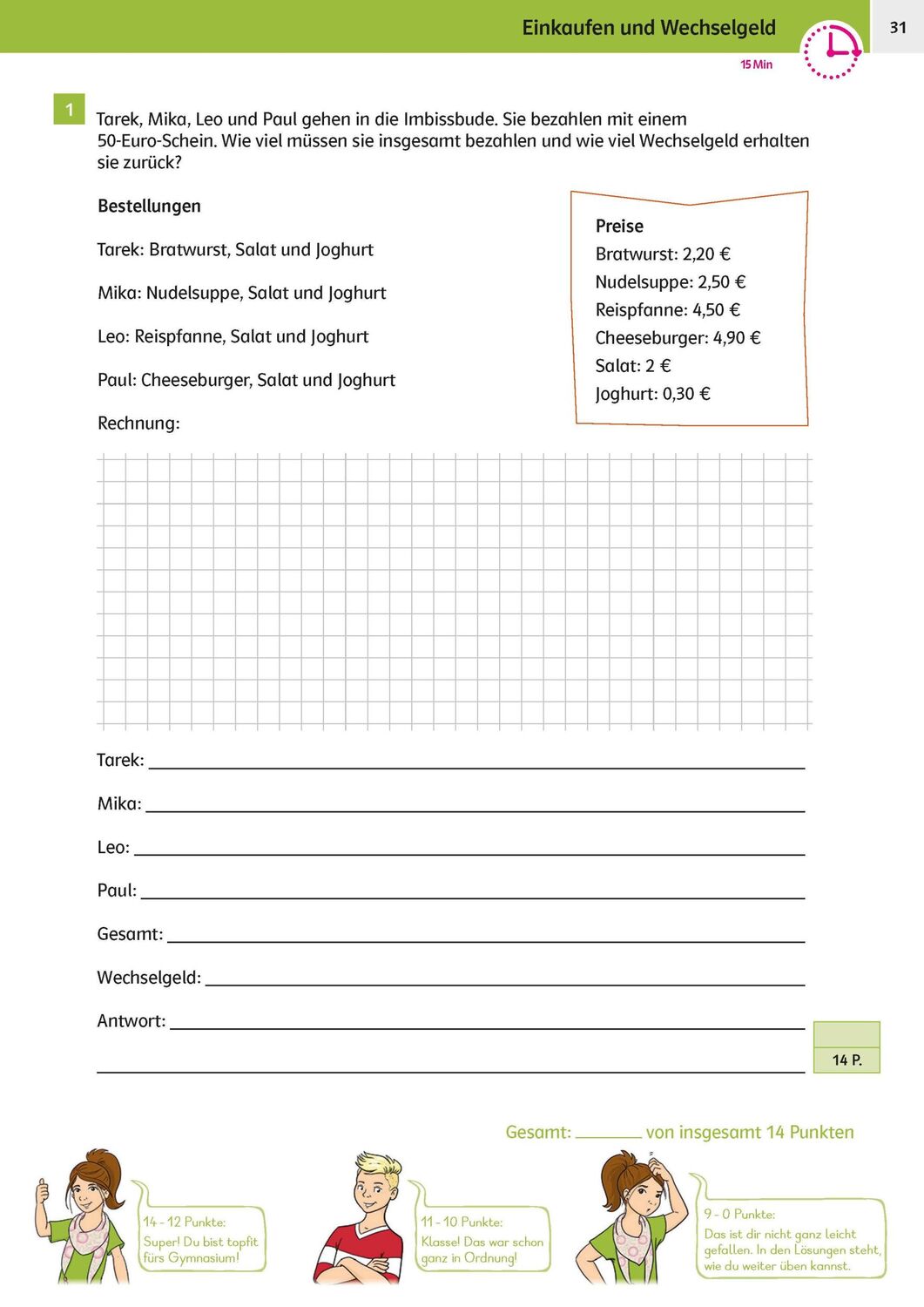 Bild: 9783129258798 | Sicher ins Gymnasium 15-Minuten-Kurztests Mathematik 4. Klasse | Buch