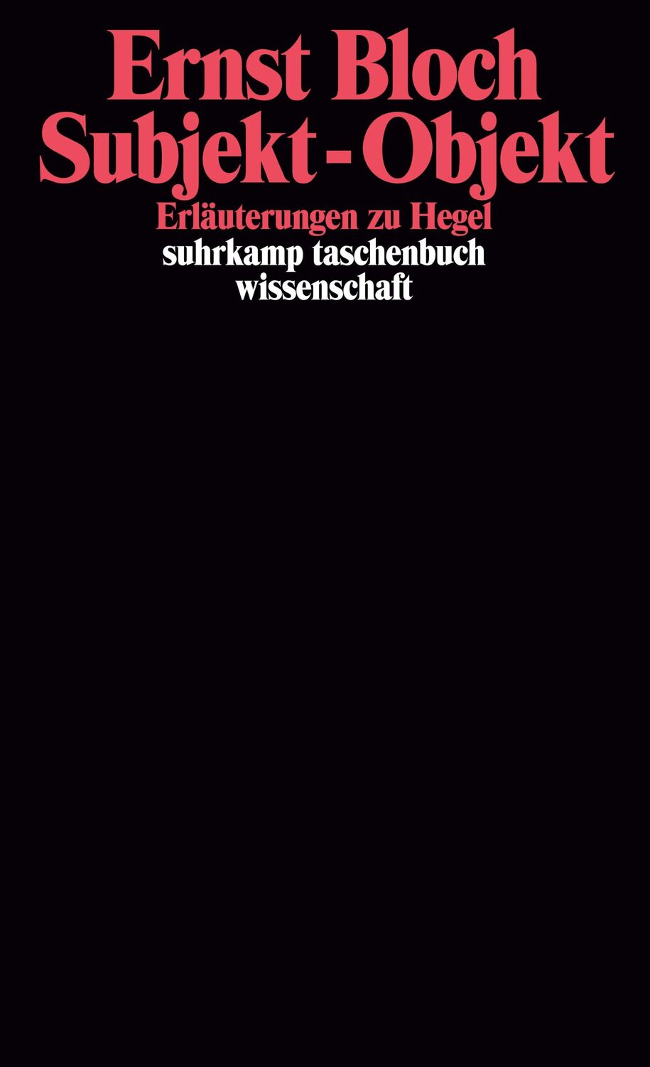 Cover: 9783518281574 | Subjekt, Objekt. Erläuterungen zu Hegel. | Ernst Bloch | Taschenbuch