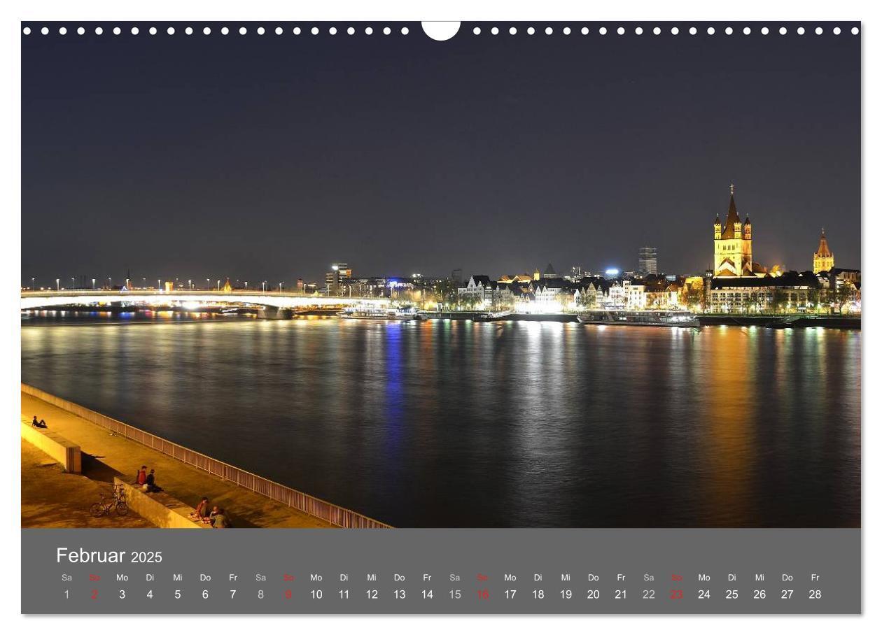 Bild: 9783435689521 | KÖLN BEI NACHT (Wandkalender 2025 DIN A3 quer), CALVENDO...