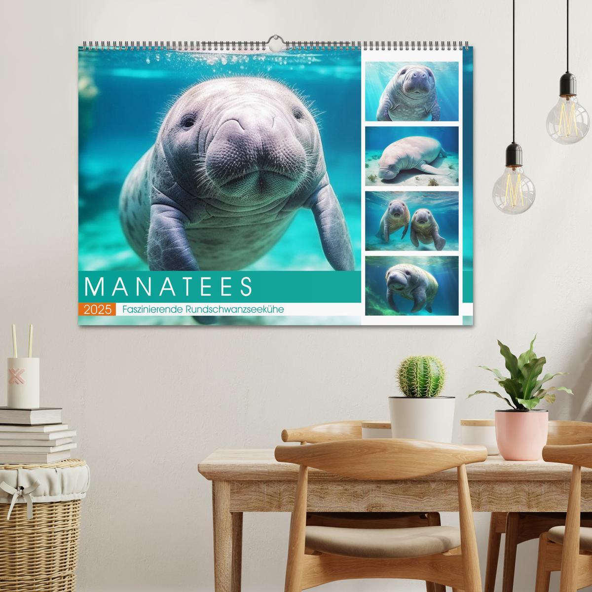 Bild: 9783383893506 | Manatees. Faszinierende Rundschwanzseekühe (Wandkalender 2025 DIN...