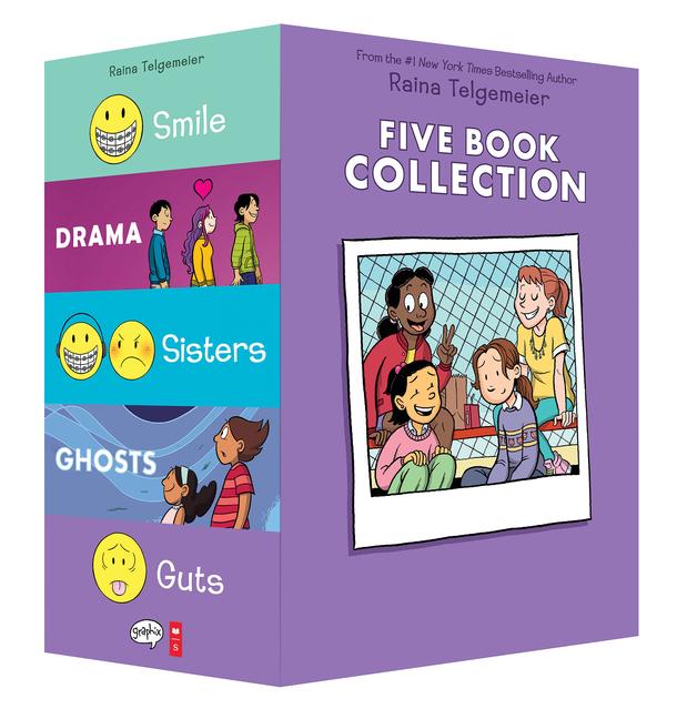 Cover: 9781338725124 | Raina Telgemeier Five Book Collection: Smile, Drama, Sisters,...