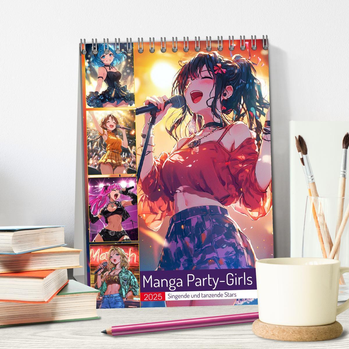 Bild: 9783457205976 | Manga Party-Girls. Singende und tanzende Stars (Tischkalender 2025...