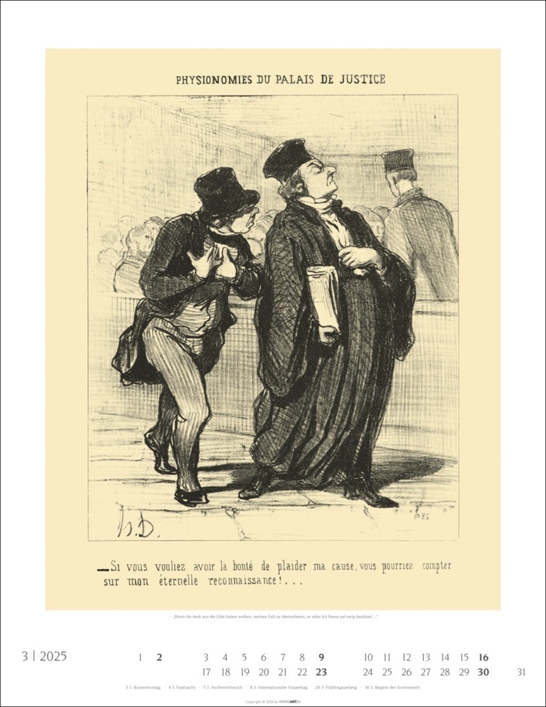 Bild: 9783839900420 | Honoré Daumier: Die Juristen Kalender 2025 | Honoré Daumier | Kalender