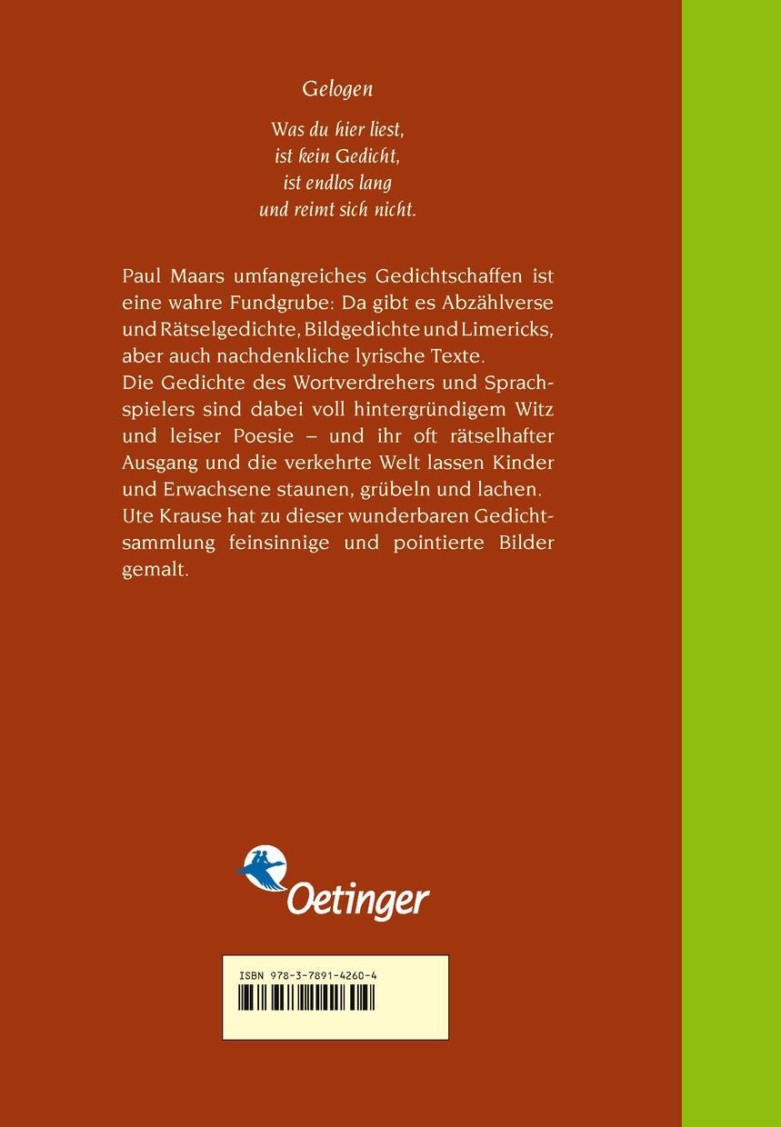 Rückseite: 9783789142604 | Jaguar und Neinguar | Gedichte von Paul Maar | Paul Maar | Buch | 2007