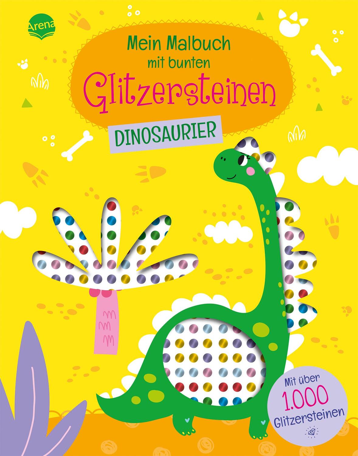 Cover: 9783401720517 | Mein Malbuch mit bunten Glitzersteinen. Dinosaurier (Mit über 1.000...