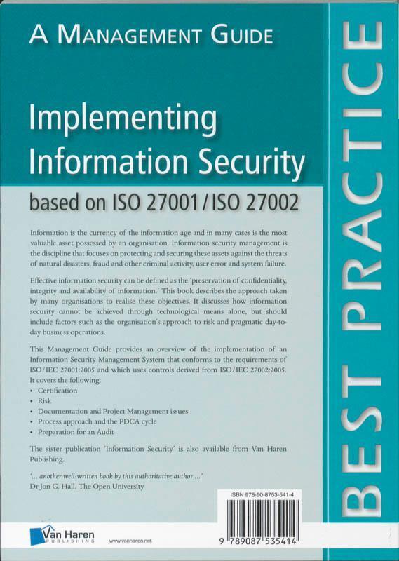 Rückseite: 9789087535414 | Implementing Information Security Based on ISO 27001/ISO 27002 | Buch