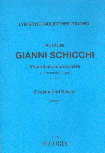 Cover: 9790204206070 | O mio Babbino caro für hohe Singstimme und Klavier (dt/it) | Puccini