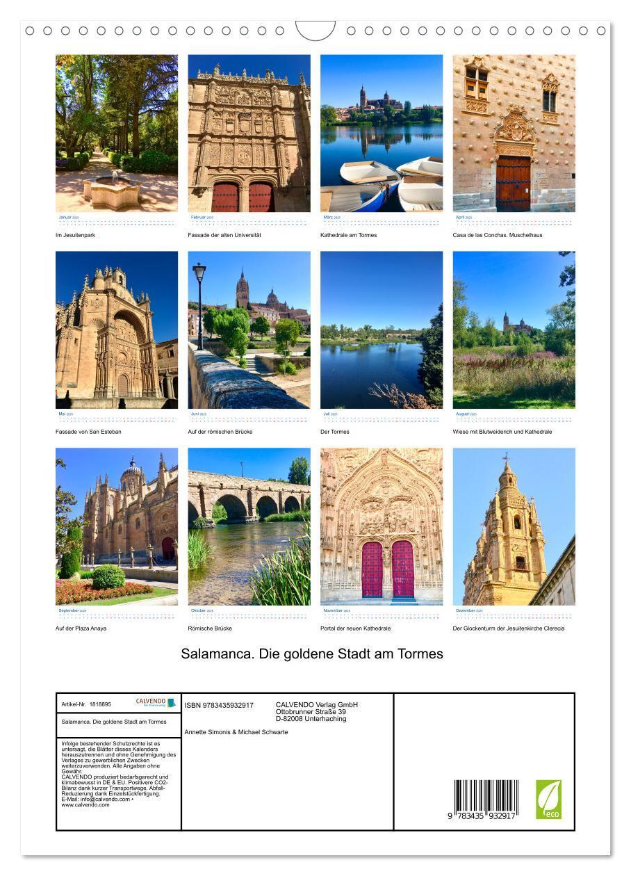 Bild: 9783435932917 | Salamanca. Die goldene Stadt am Tormes (Wandkalender 2025 DIN A3...