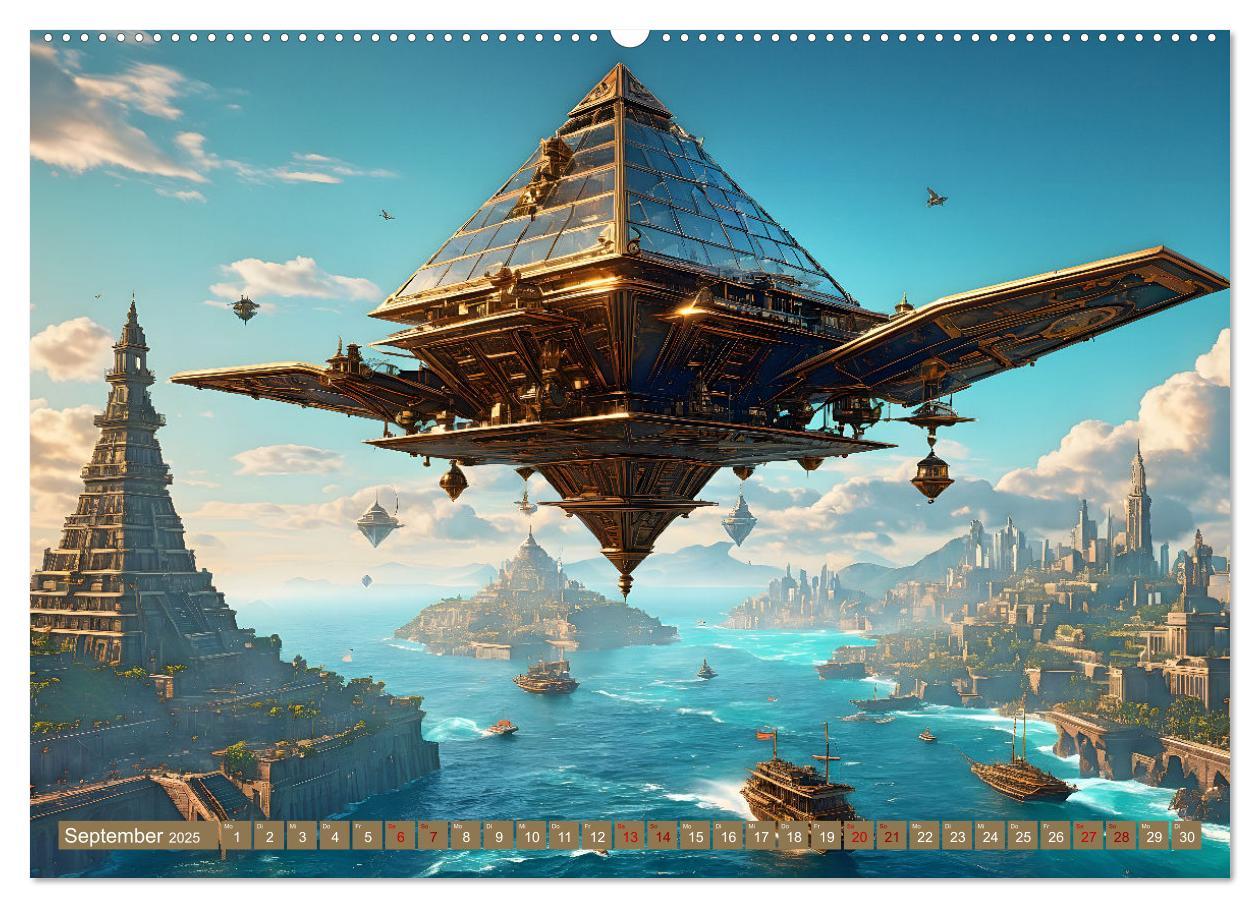 Bild: 9783457179833 | Steampunk Pyramidenwelt (Wandkalender 2025 DIN A2 quer), CALVENDO...