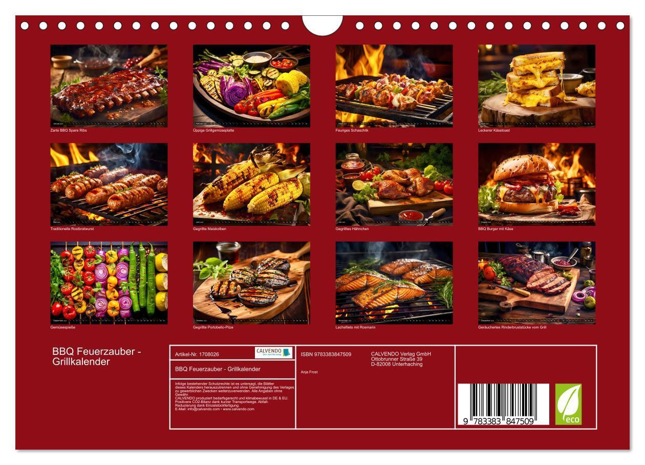 Bild: 9783383847509 | BBQ Feuerzauber - Grillkalender (Wandkalender 2025 DIN A4 quer),...