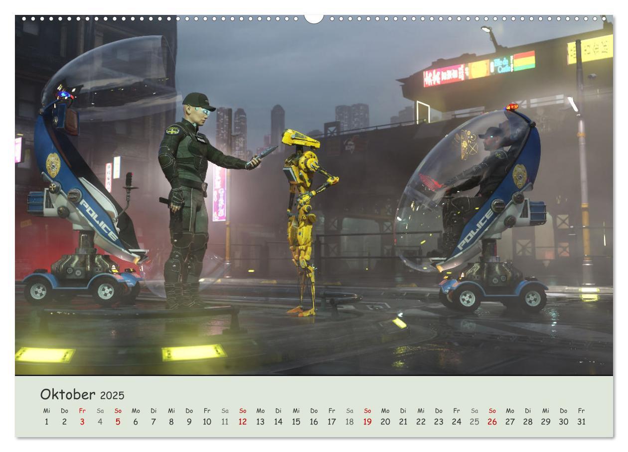 Bild: 9783435054770 | Science Fiction Cyberpunk (Wandkalender 2025 DIN A2 quer), CALVENDO...