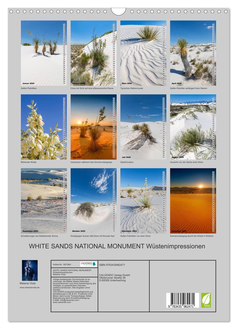 Bild: 9783435962471 | WHITE SANDS NATIONAL MONUMENT Wüstenimpressionen (Wandkalender 2025...