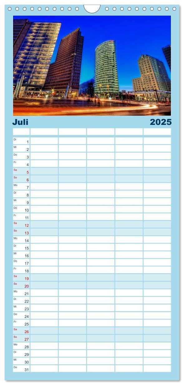 Bild: 9783457118542 | Familienplaner 2025 - Berlin mit 5 Spalten (Wandkalender, 21 x 45...