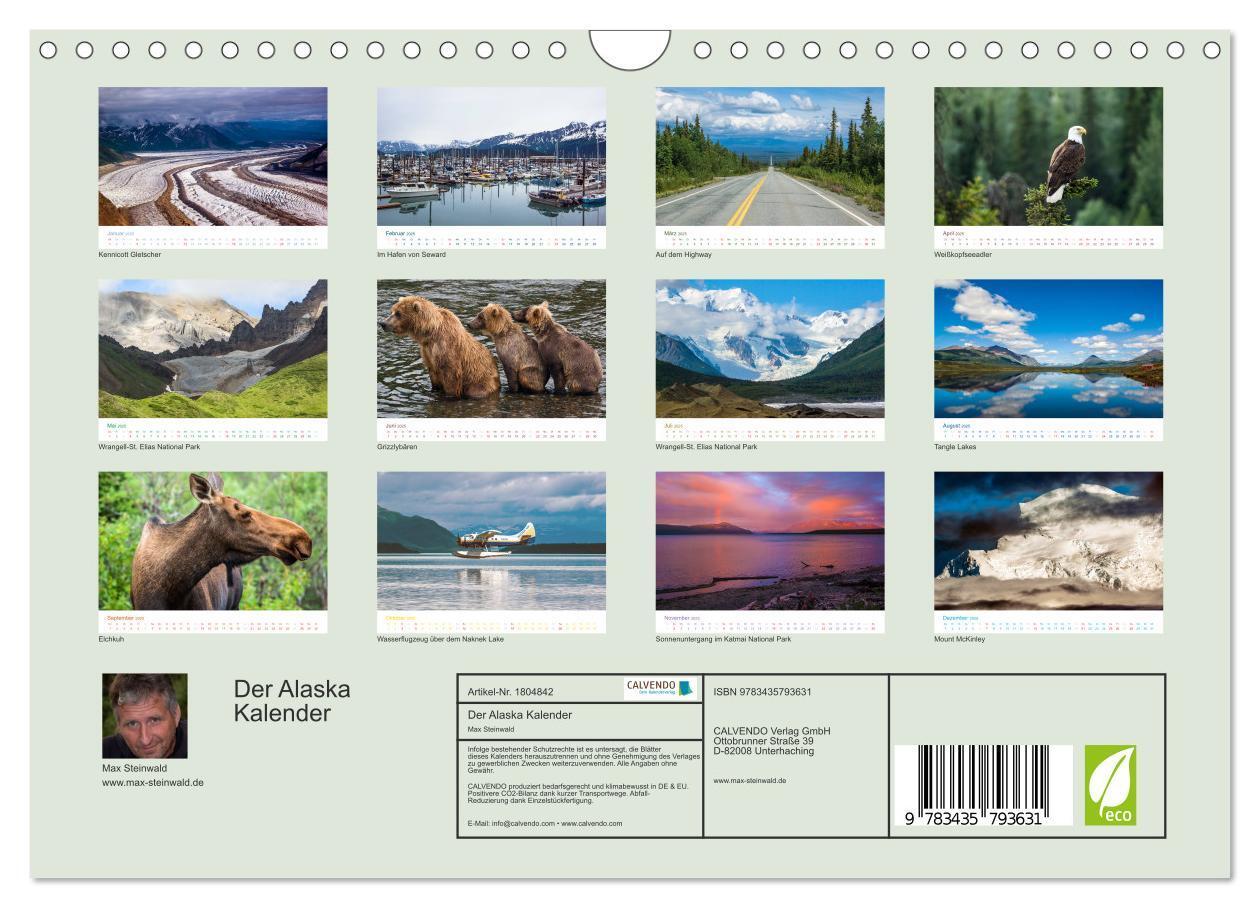 Bild: 9783435793631 | Der Alaska Kalender (Wandkalender 2025 DIN A4 quer), CALVENDO...